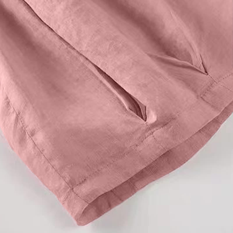 Nimara Ritual Summer Casual Boho Drawstring Solid Capri Pants Women's Wide Leg Pants With Pockets