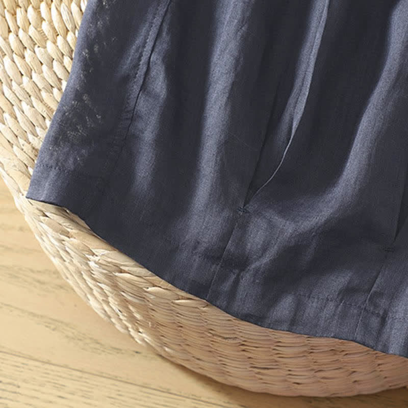 Nimara Ritual Summer Casual Boho Drawstring Solid Capri Pants Women's Wide Leg Pants With Pockets