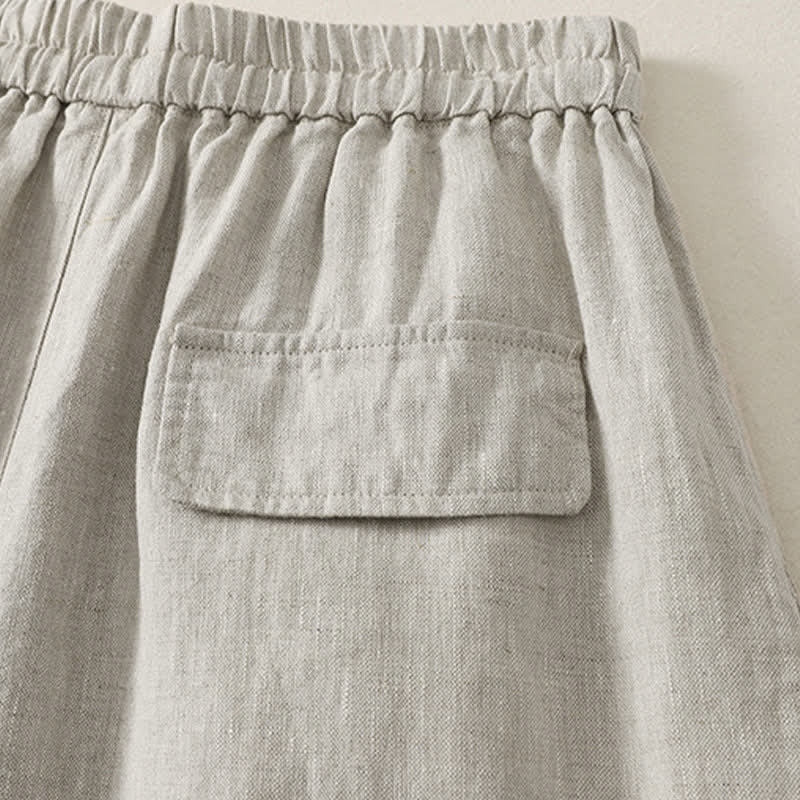 Nimara Ritual Summer Casual Minimalist Drawstring Solid Cropped Pants Women's Wide Leg Pants With Pockets