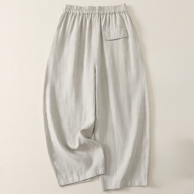 Nimara Ritual Summer Casual Minimalist Drawstring Solid Cropped Pants Women's Wide Leg Pants With Pockets