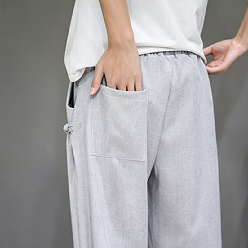 Nimara Ritual Summer Casual Minimalist Drawstring Solid Capri Pants Men's Tapered Pants With Pocket