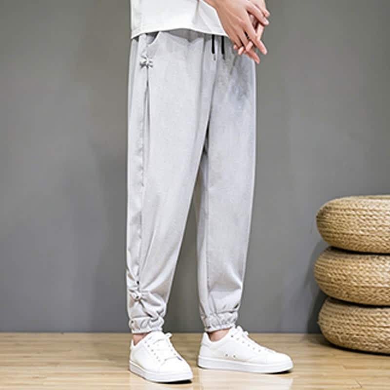 Nimara Ritual Summer Casual Minimalist Drawstring Solid Capri Pants Men's Tapered Pants With Pocket