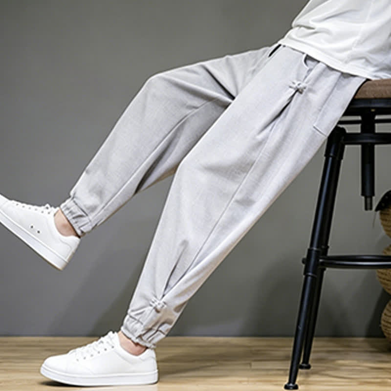 Nimara Ritual Summer Casual Minimalist Drawstring Solid Capri Pants Men's Tapered Pants With Pocket