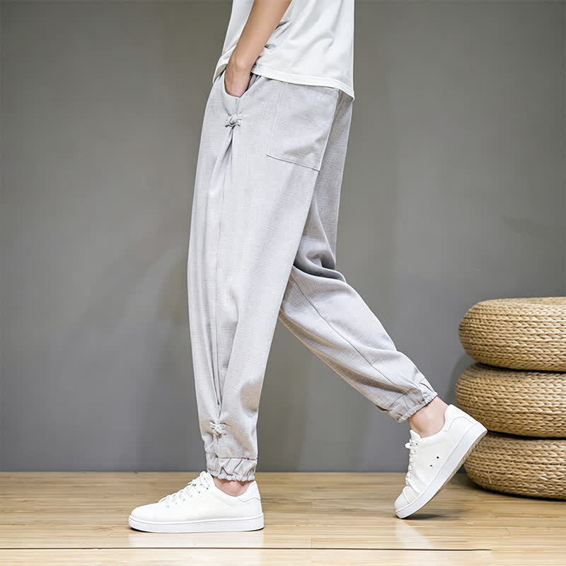Nimara Ritual Summer Casual Minimalist Drawstring Solid Capri Pants Men's Tapered Pants With Pocket