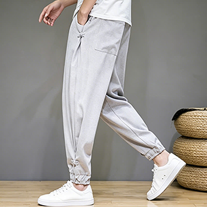 Nimara Ritual Summer Casual Minimalist Drawstring Solid Capri Pants Men's Tapered Pants With Pocket
