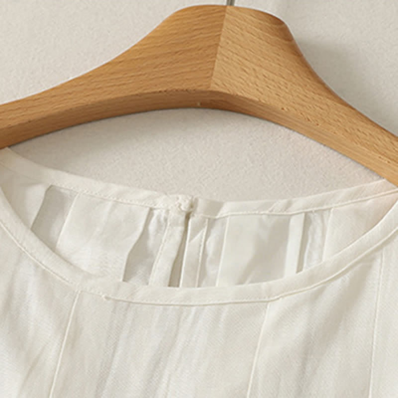 Nimara Ritual Summer Elegant Pleated Solid Tank Top Vertical Seam Women's Sleeveless T-shirts