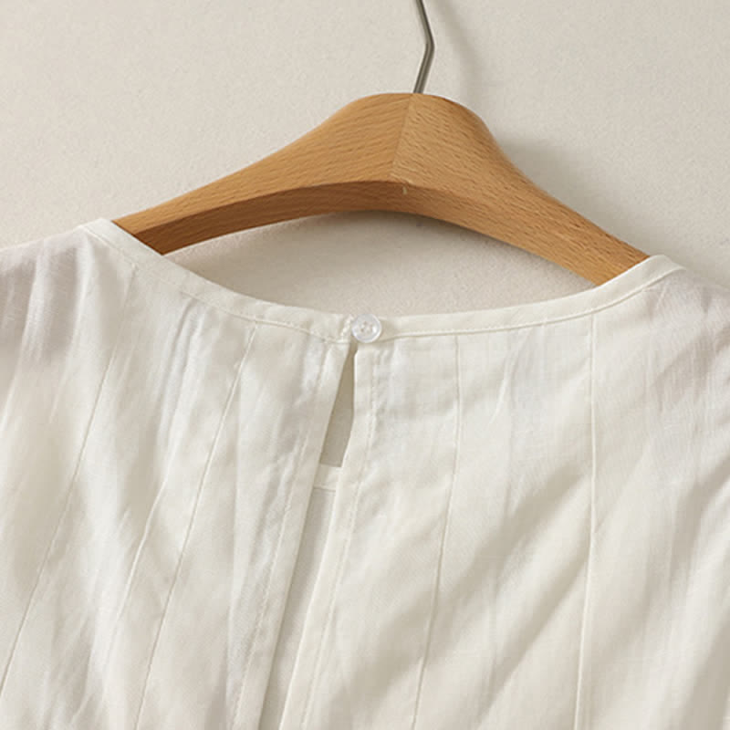 Nimara Ritual Summer Elegant Pleated Solid Tank Top Vertical Seam Women's Sleeveless T-shirts