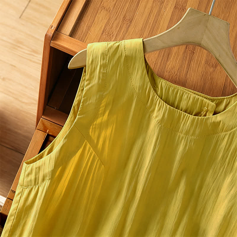 Nimara Ritual Summer Casual Minimalist Solid Tank Top Irregular Back Design Women's Sleeveless Shirts