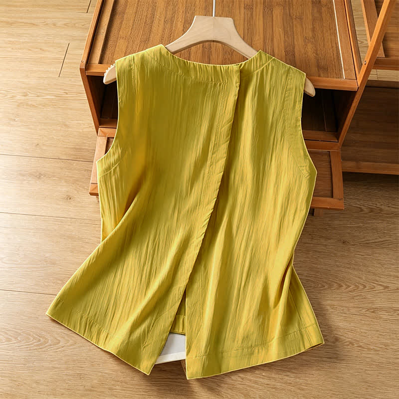 Nimara Ritual Summer Casual Minimalist Solid Tank Top Irregular Back Design Women's Sleeveless Shirts