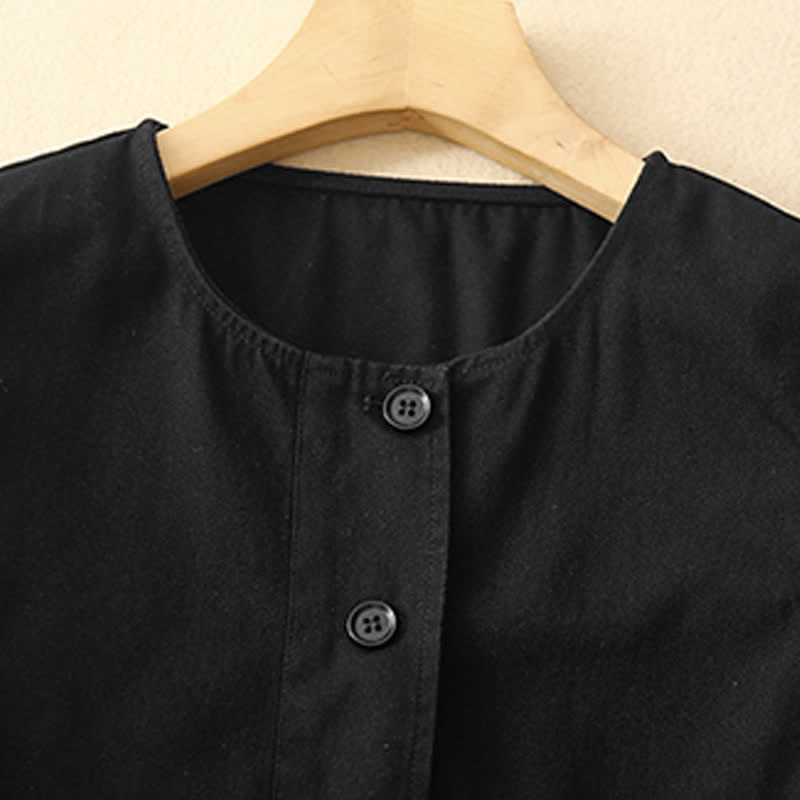 Nimara Ritual Summer Casual Vintage Button-Up Drawstring Solid Tank Top Women's Sleeveless Shirts