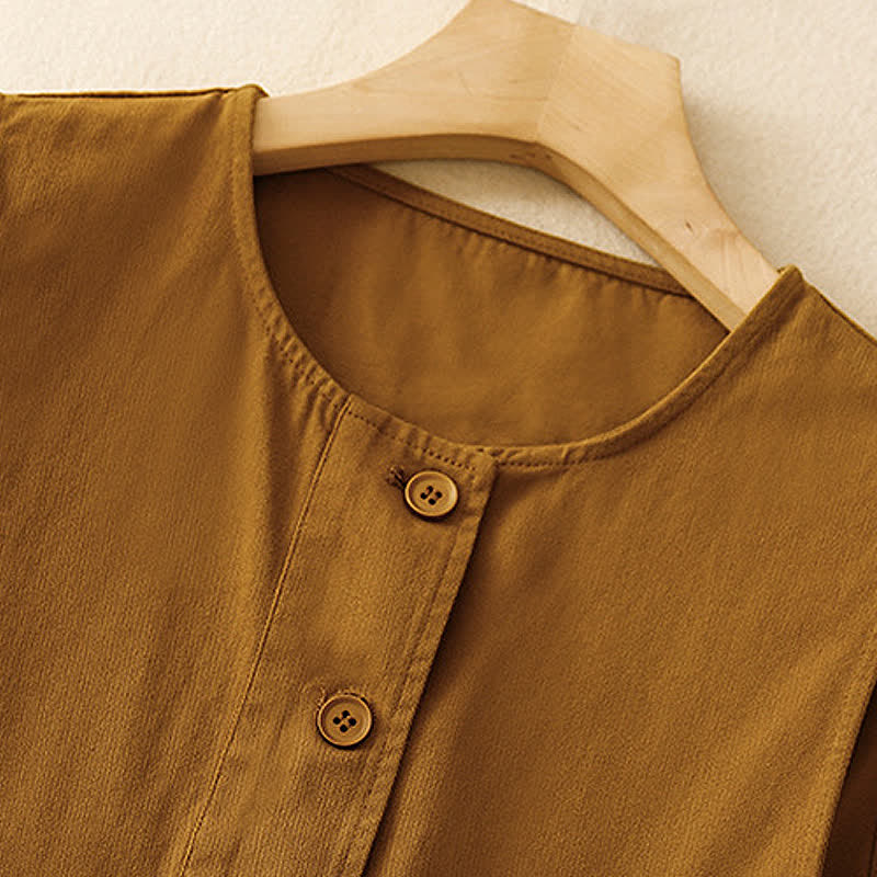 Nimara Ritual Summer Casual Vintage Button-Up Drawstring Solid Tank Top Women's Sleeveless Shirts