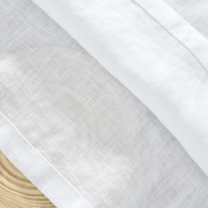 Nimara Ritual Summer Casual Minimalist Button-Up Solid Linen Men's Short Sleeve Shirts