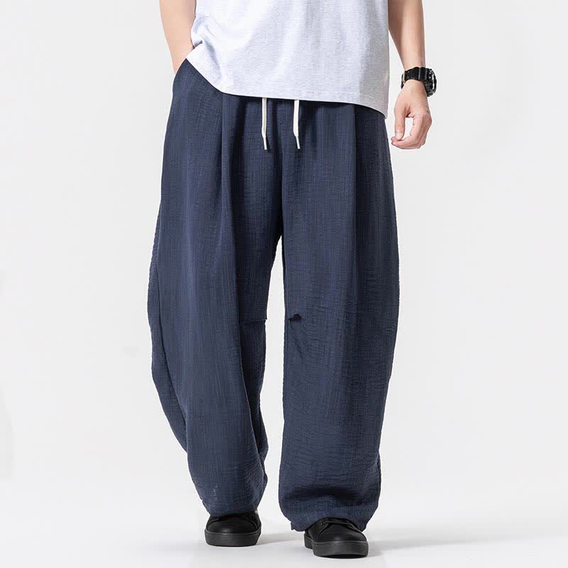 Nimara Ritual Spring Summer Casual Minimalist Drawstring Solid Long Pants Men's Straight Leg Pants With Pocket