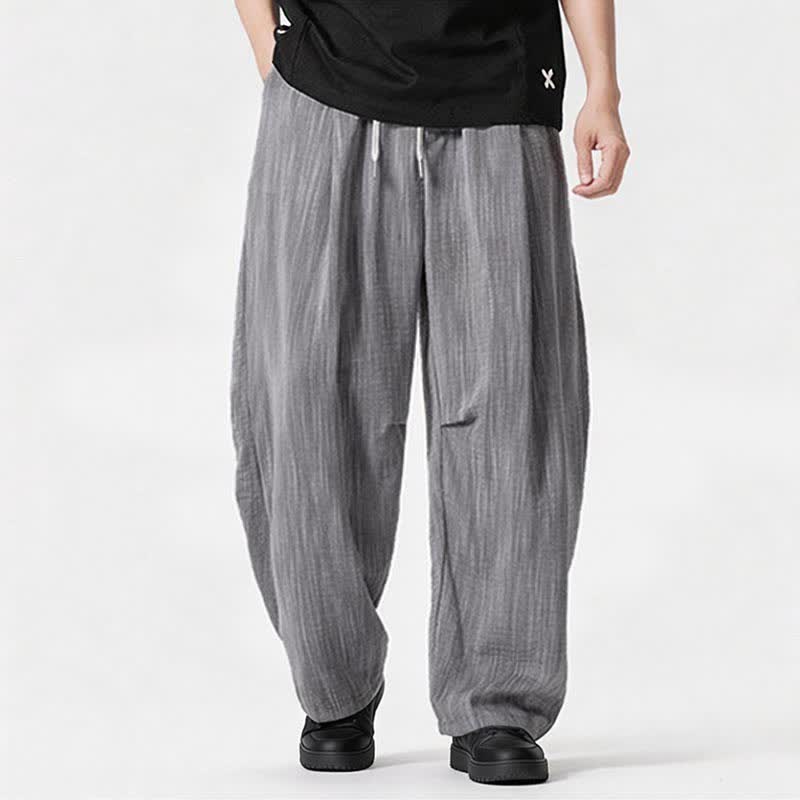 Nimara Ritual Spring Summer Casual Minimalist Drawstring Solid Long Pants Men's Straight Leg Pants With Pocket