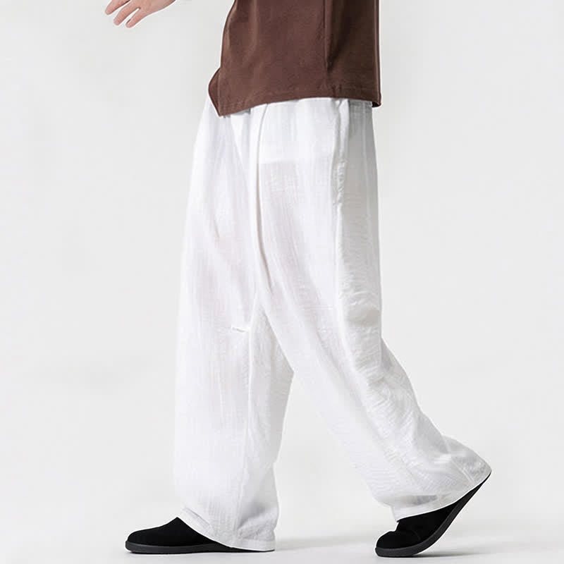 Nimara Ritual Spring Summer Casual Minimalist Drawstring Solid Long Pants Men's Straight Leg Pants With Pocket