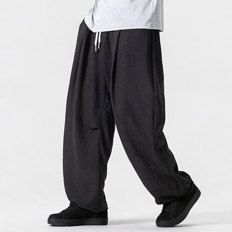 Nimara Ritual Spring Summer Casual Minimalist Drawstring Solid Long Pants Men's Straight Leg Pants With Pocket