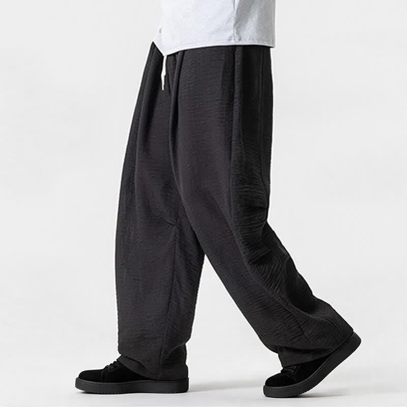 Nimara Ritual Spring Summer Casual Minimalist Drawstring Solid Long Pants Men's Straight Leg Pants With Pocket