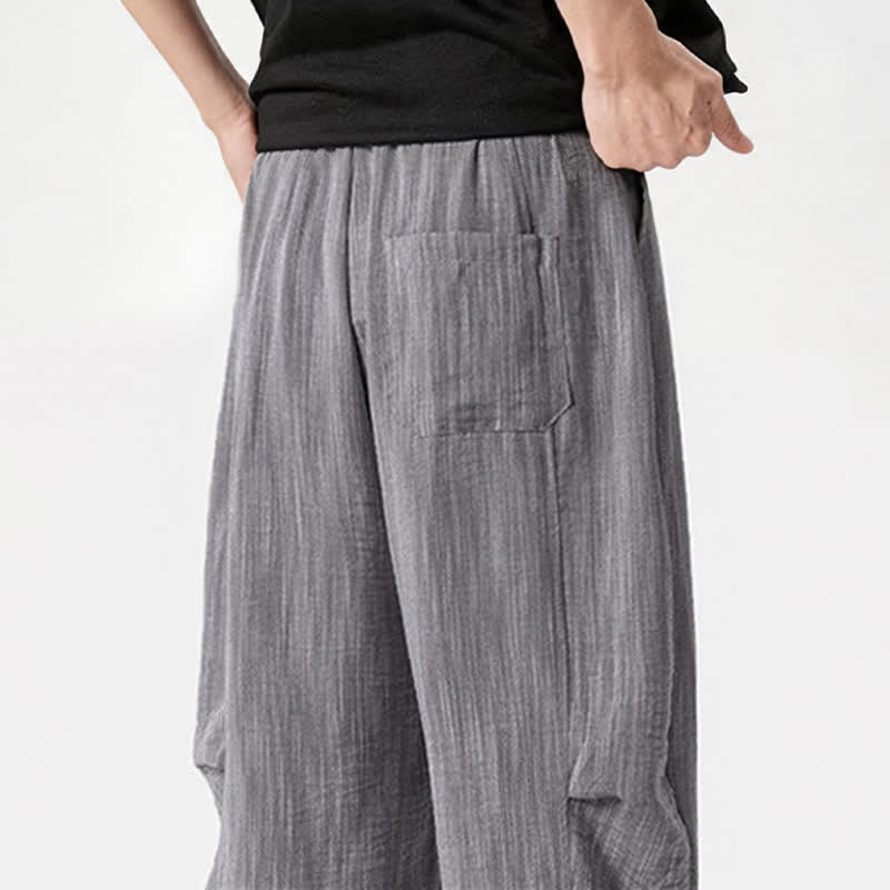 Nimara Ritual Spring Summer Casual Minimalist Drawstring Solid Long Pants Men's Straight Leg Pants With Pocket