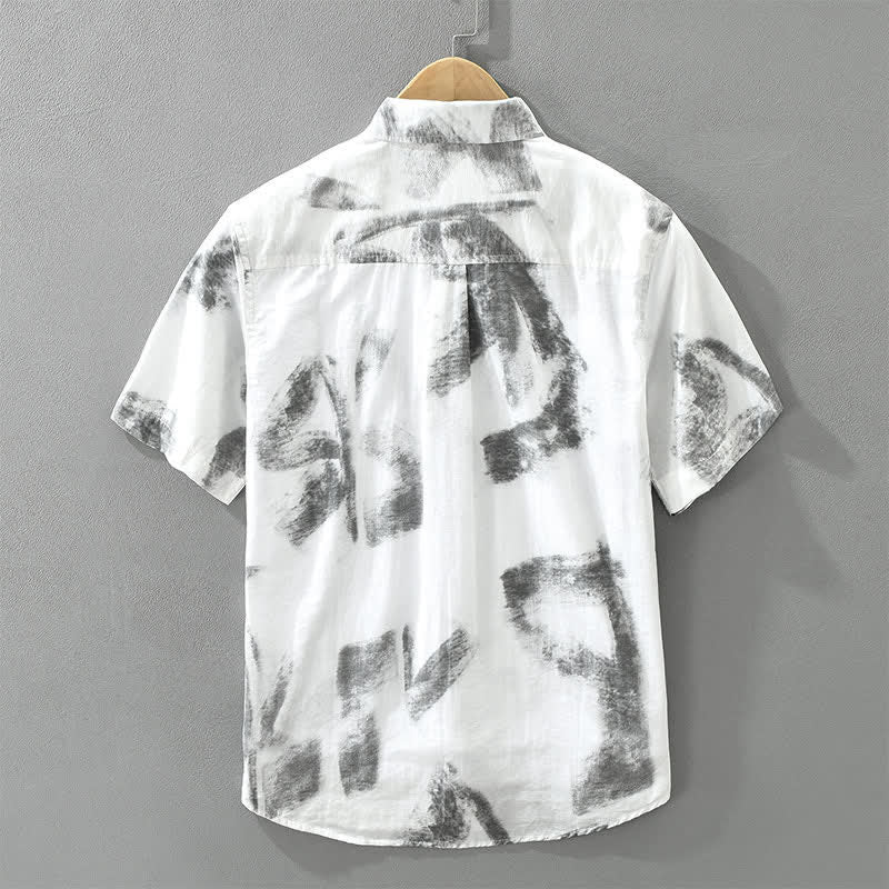 Nimara Ritual Summer Casual Button-Up Abstract Men's Short Sleeve Shirts With Pocket