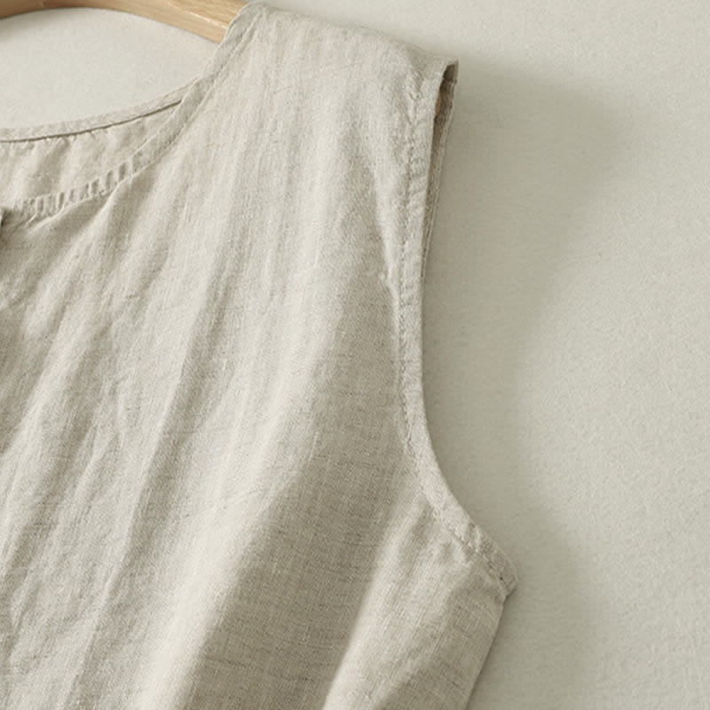 Nimara Ritual Summer Casual Minimalist Button-Up Geometric Women's Sleeveless Shirts Tank Top