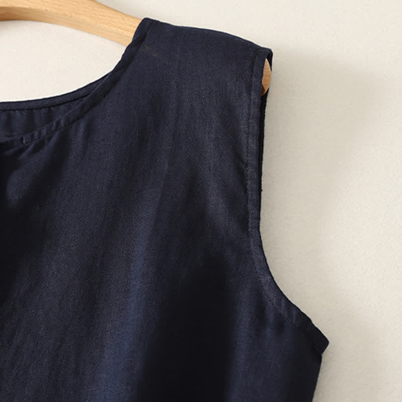 Nimara Ritual Summer Casual Minimalist Button-Up Geometric Women's Sleeveless Shirts Tank Top