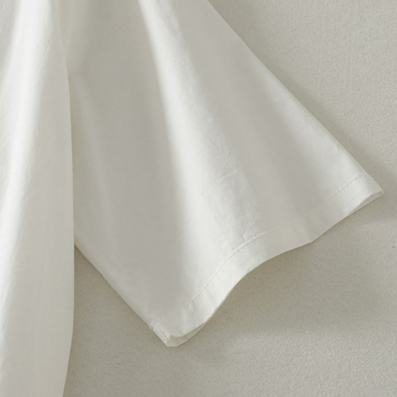 Nimara Ritual Summer Casual Elegant Tie Neck Solid Ruffled Hem Women's Short Sleeve Dress