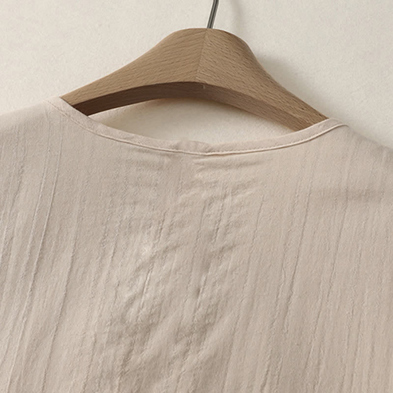 Nimara Ritual Summer Casual Minimalist Solid Crew Neck Women's Short Sleeve Dresses With Pockets