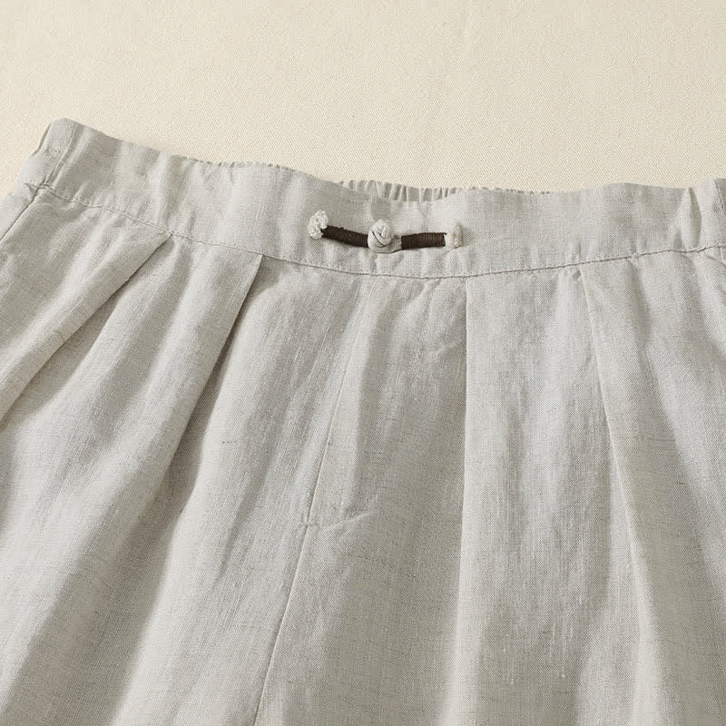 Nimara Ritual Summer Casual Minimalist Solid Cropped Pants Pleated Women's Harem Pants With Pockets