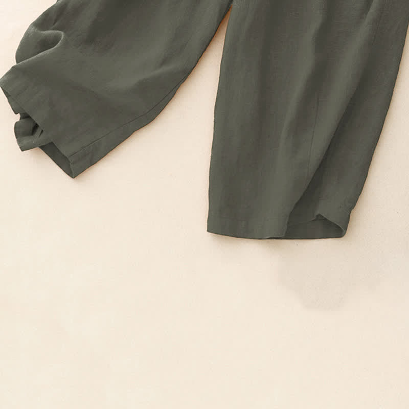 Nimara Ritual Summer Casual Minimalist Drawstring Solid Ankle Pants Women's Straight Leg Pants With Pockets
