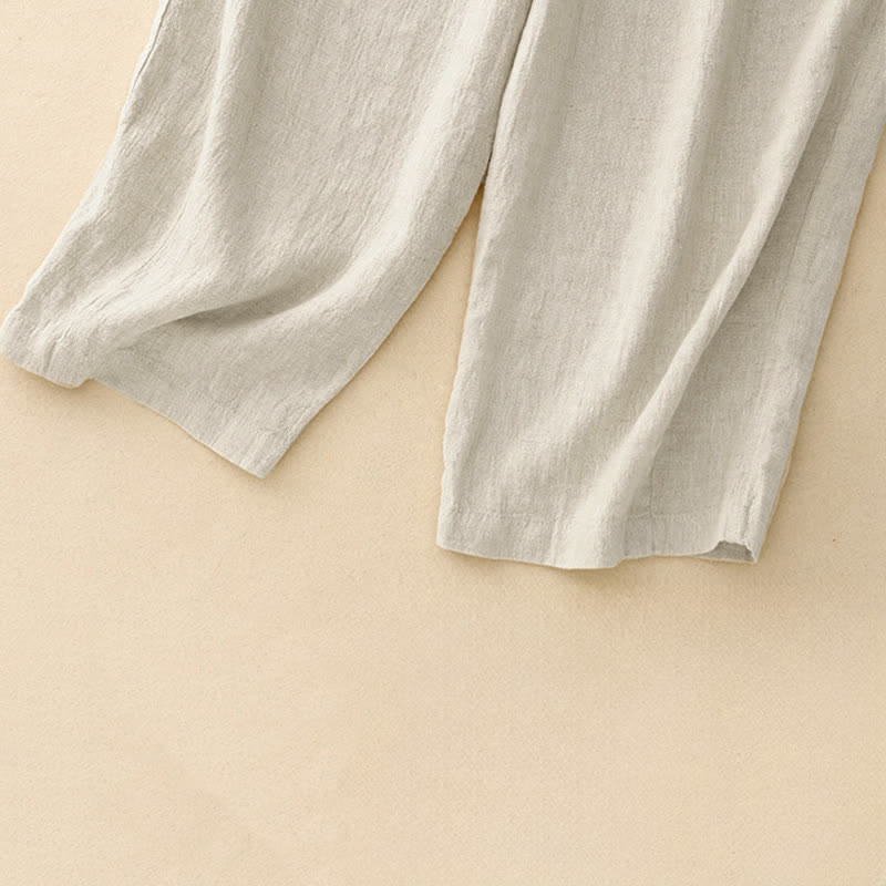 Nimara Ritual Summer Casual Minimalist Drawstring Solid Ankle Pants Women's Straight Leg Pants With Pockets