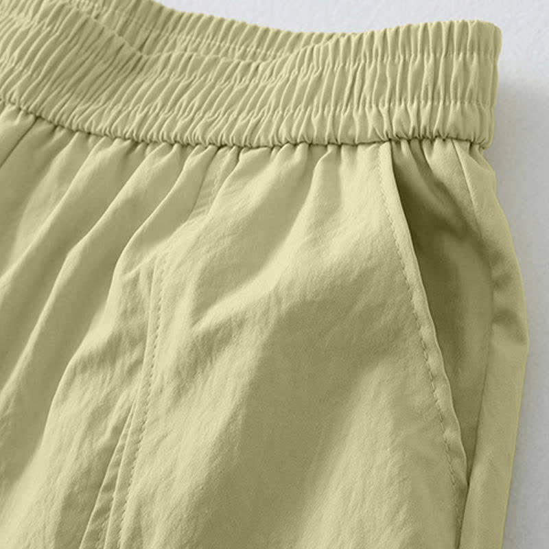 Nimara Ritual Summer Casual Minimalist Solid Ruffled Hem Ankle Pants Women's Harem Pants With Pockets