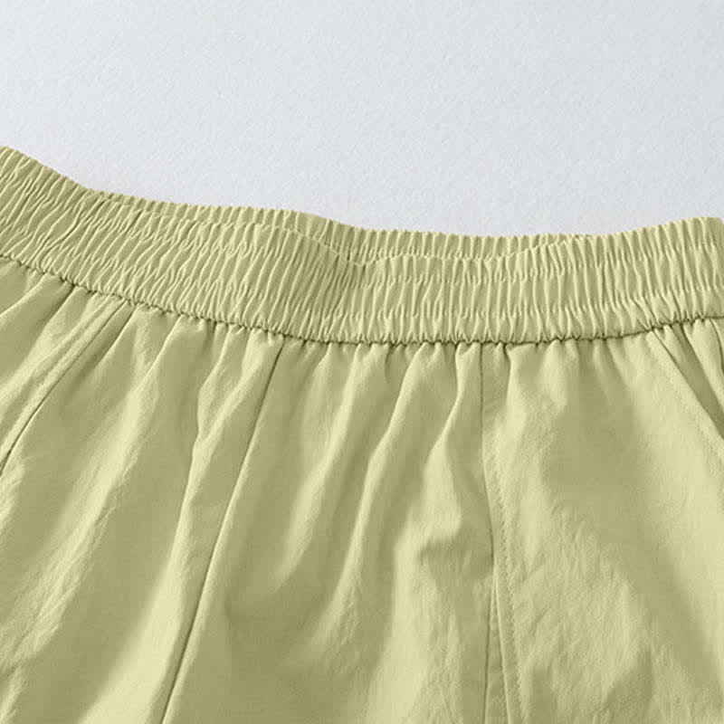 Nimara Ritual Summer Casual Minimalist Solid Ruffled Hem Ankle Pants Women's Harem Pants With Pockets