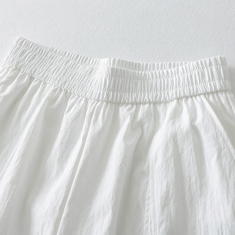 Nimara Ritual Summer Casual Minimalist Solid Ruffled Hem Ankle Pants Women's Harem Pants With Pockets