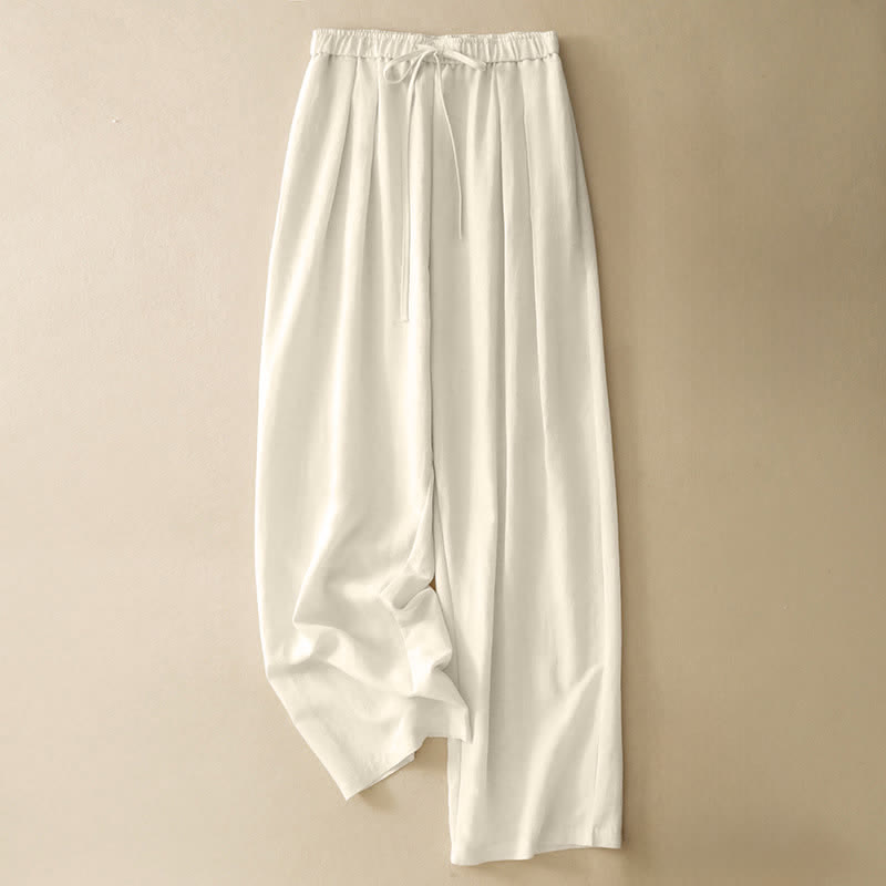 Nimara Ritual Summer Casual Minimalist Drawstring Solid Long Pants Women's Tapered Pants With Pockets