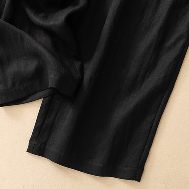 Nimara Ritual Summer Casual Minimalist Drawstring Solid Long Pants Women's Tapered Pants With Pockets