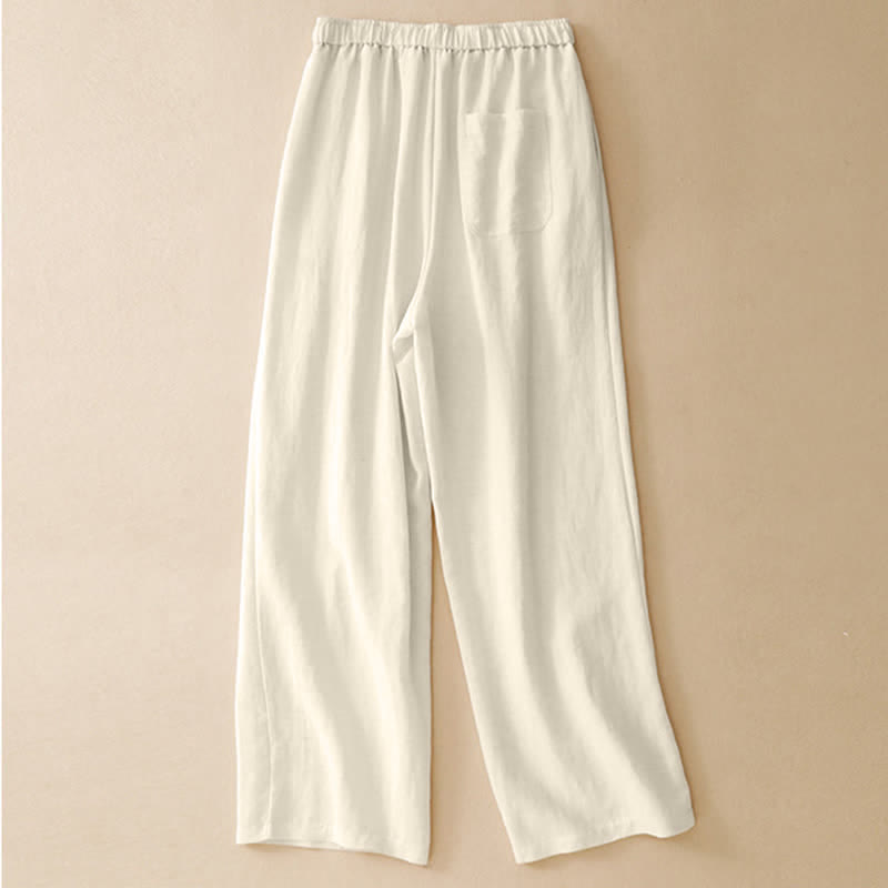 Nimara Ritual Summer Casual Minimalist Drawstring Solid Long Pants Women's Tapered Pants With Pockets