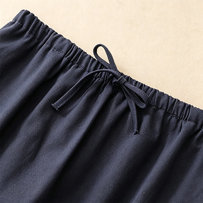 Nimara Ritual Summer Casual Minimalist Drawstring Ruffled Lace-up Solid Women's Skirts With Pocket