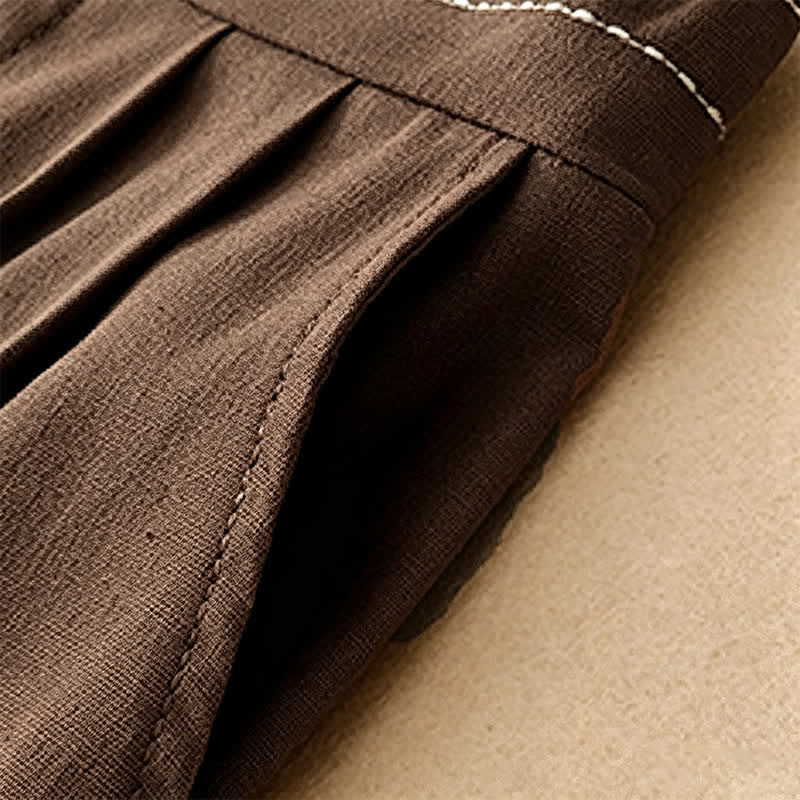 Nimara Ritual Summer Casual Minimalist Solid Ankle Pants One Frog Button Women's Straight Leg Pants With Pockets