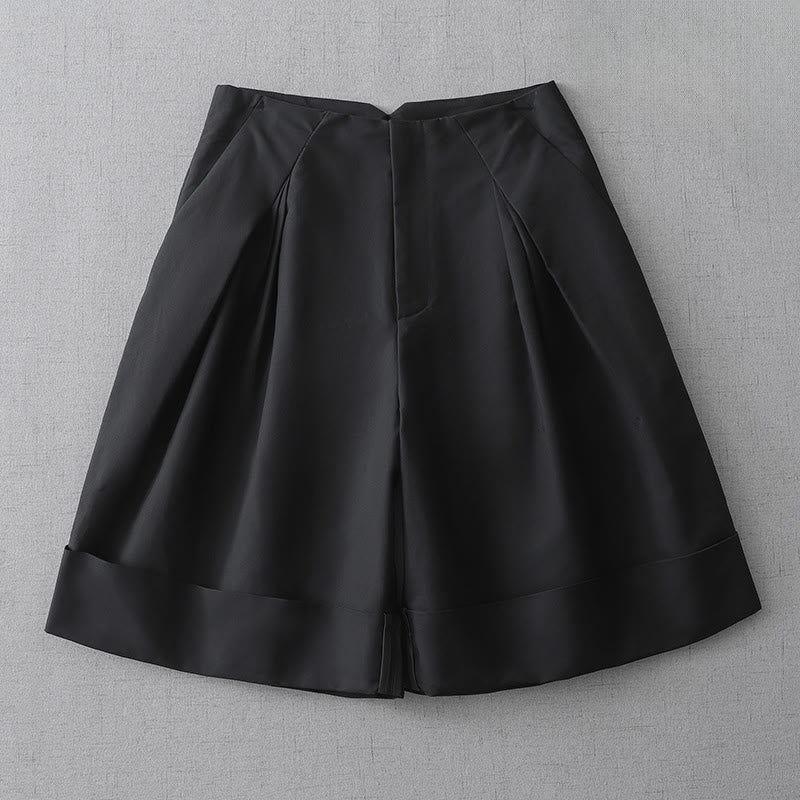 Nimara Ritual Summer Minimalist Elegant Solid Zipper Design Women's Shorts With Pockets