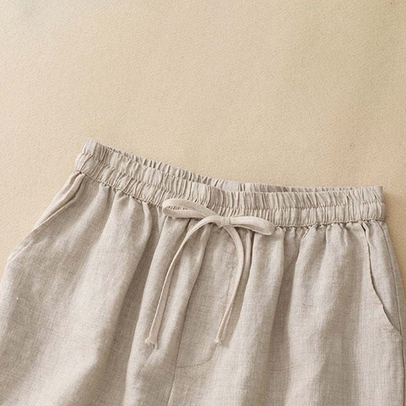 Nimara Ritual Summer Casual Minimalist Drawstring Embroidery Wavy Lines Geometric Women's Shorts With Pockets