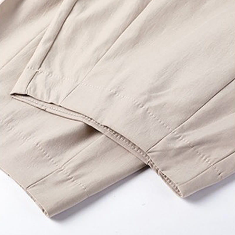 Nimara Ritual Summer Casual Minimalist Drawstring Solid Capri Pants Men's Harem Pants With Pockets