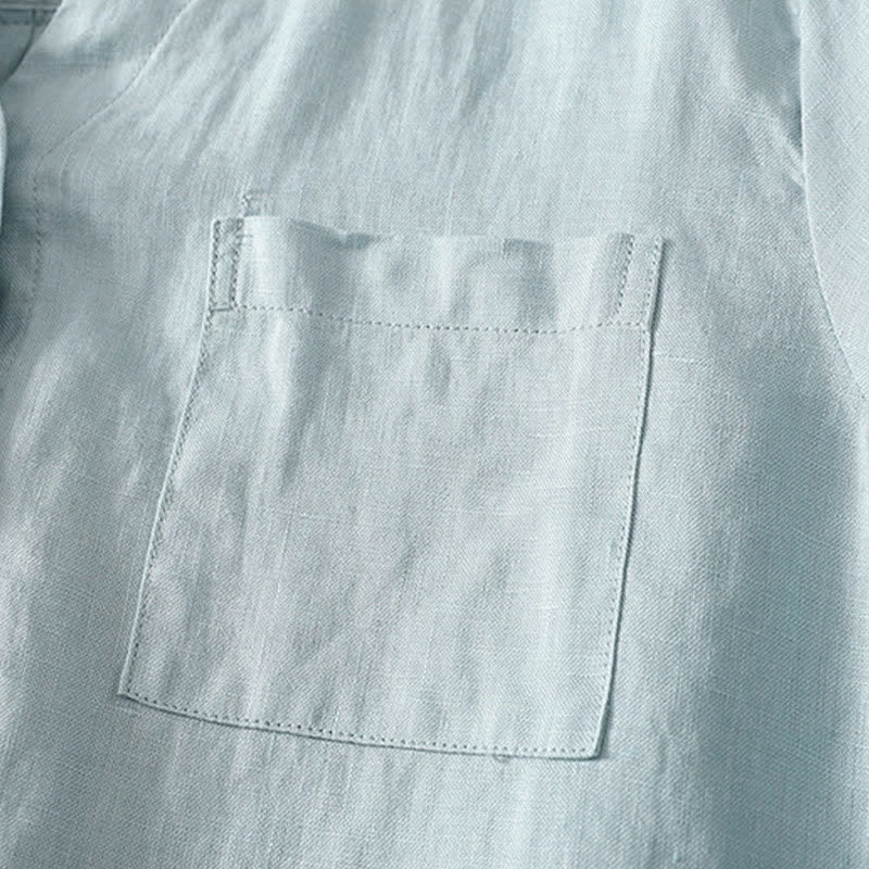 Nimara Ritual Summer Casual Minimalist Button-Up Solid Women's Short Sleeve Shirts With Pocket