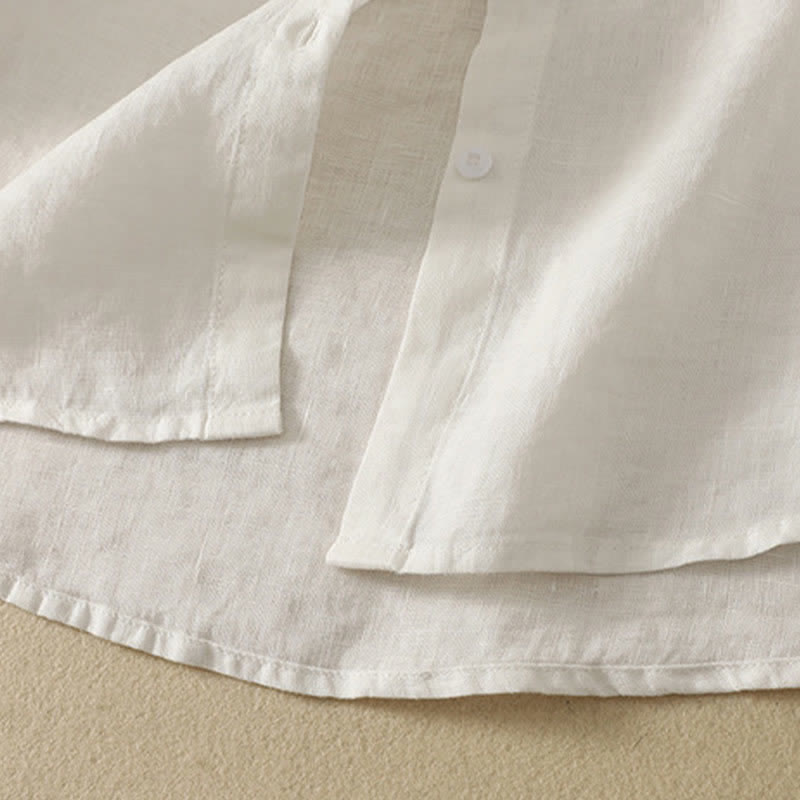 Nimara Ritual Summer Casual Minimalist Button-Up Solid Women's Short Sleeve Shirts With Pocket