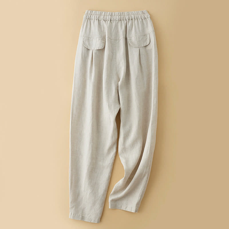 Nimara Ritual Summer Casual Minimalist Drawstring Solid Ankle Pants Women's Harem Pants With Pocket