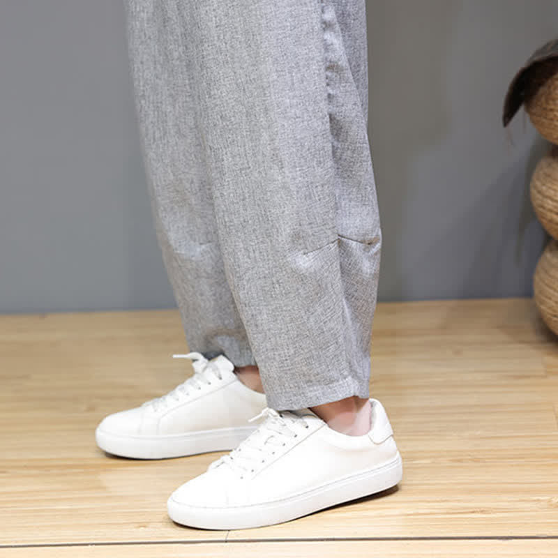 Nimara Ritual Summer Casual Minimalist Drawstring Solid Cropped Pants Men's Tapered Pants With Pockets