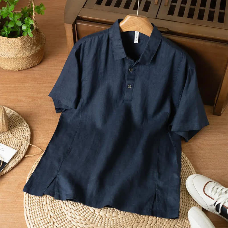 Nimara Ritual Summer Casual Minimalist Button-Up Solid Men's Short Sleeve Shirts