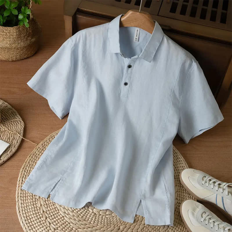 Nimara Ritual Summer Casual Minimalist Button-Up Solid Men's Short Sleeve Shirts