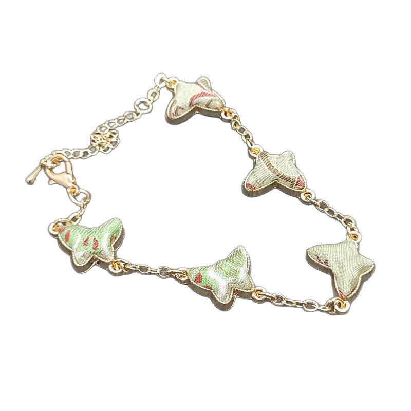 Nimara Ritual Copper Butterfly Love Handcrafted Song Brocade Inlaid Chinese Style Bracelet