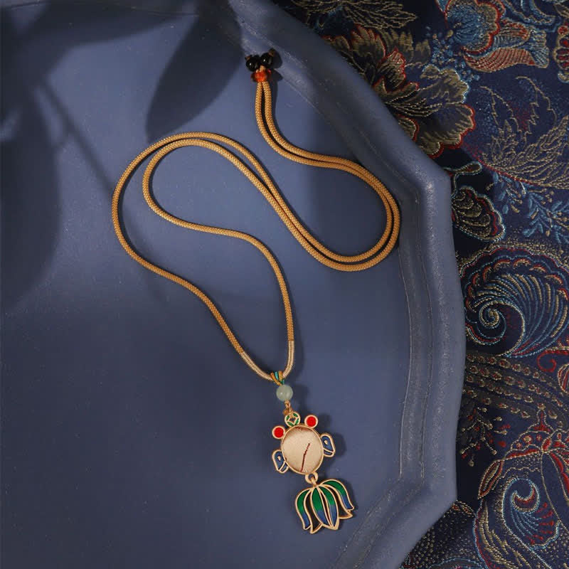 Nimara Ritual Song Brocade Koi Fish Success Enamel Pendant Guofeng Necklace