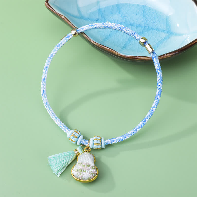 Nimara Ritual Song Brocade Gourd Luck Tassel Braided Bracelet